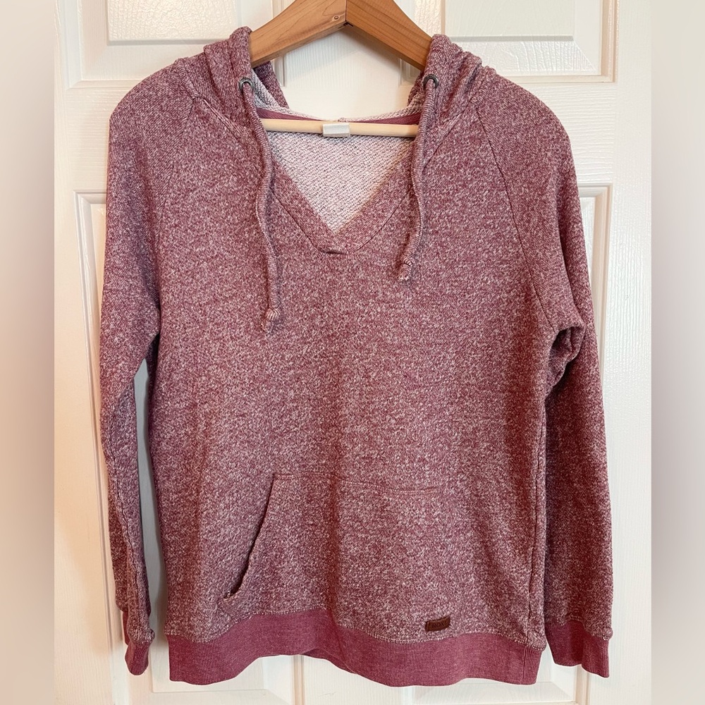 ROXY hooded pullover sweatshirt heather maroon size S